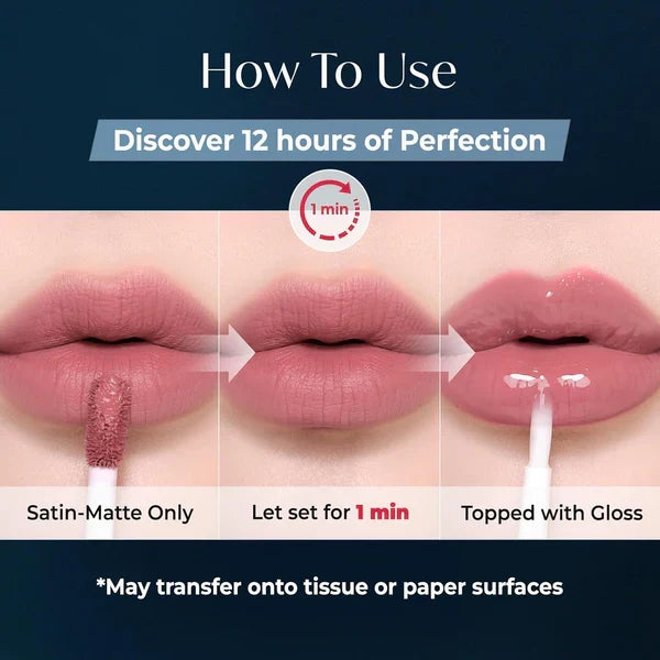 Perfect Twin Lip — Dual-Ended Liquid Lipstick with Velvet Matte Color and Glossy Shine