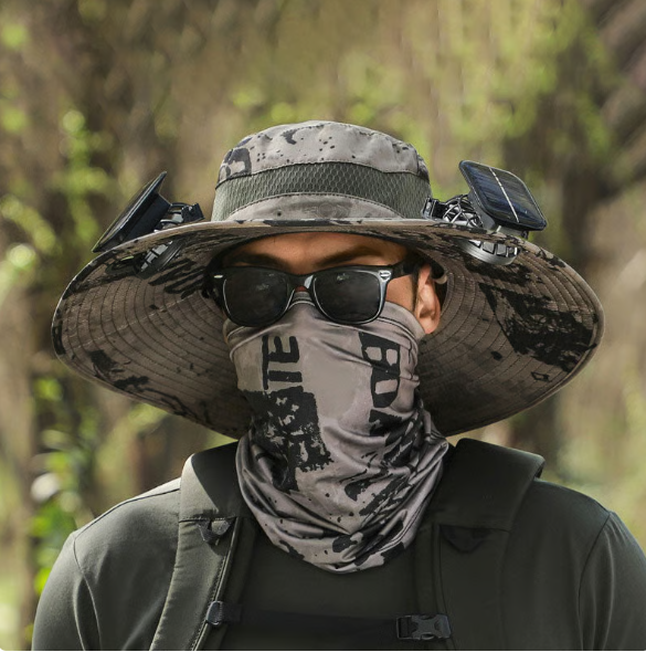 🔥Hot Sale 49% OFF - Wide Brim Solar Fan Outdoor Fishing Hat-Solar & USB Charging