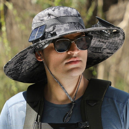 🔥Hot Sale 49% OFF - Wide Brim Solar Fan Outdoor Fishing Hat-Solar & USB Charging