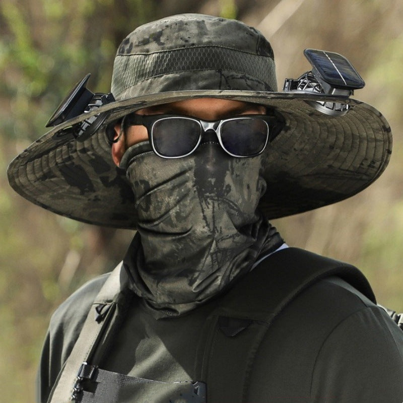 🔥Hot Sale 49% OFF - Wide Brim Solar Fan Outdoor Fishing Hat-Solar & USB Charging