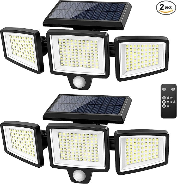 🔥 Father’s Day Sale - Solar Outdoor Lights 2500LM 210 LED Security Lights with Remote Control