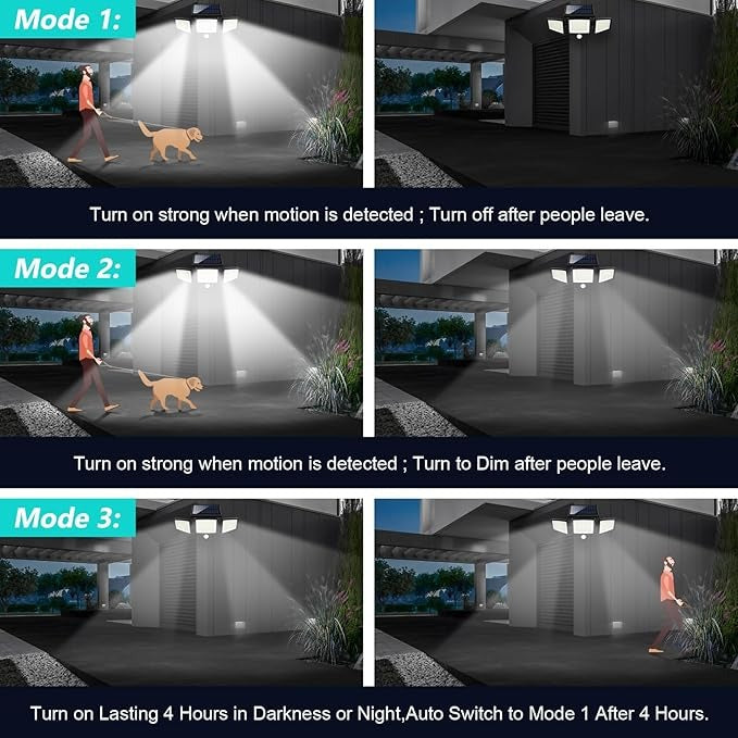 🔥 Father’s Day Sale - Solar Outdoor Lights 2500LM 210 LED Security Lights with Remote Control