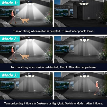 🔥 Father’s Day Sale - Solar Outdoor Lights 2500LM 210 LED Security Lights with Remote Control
