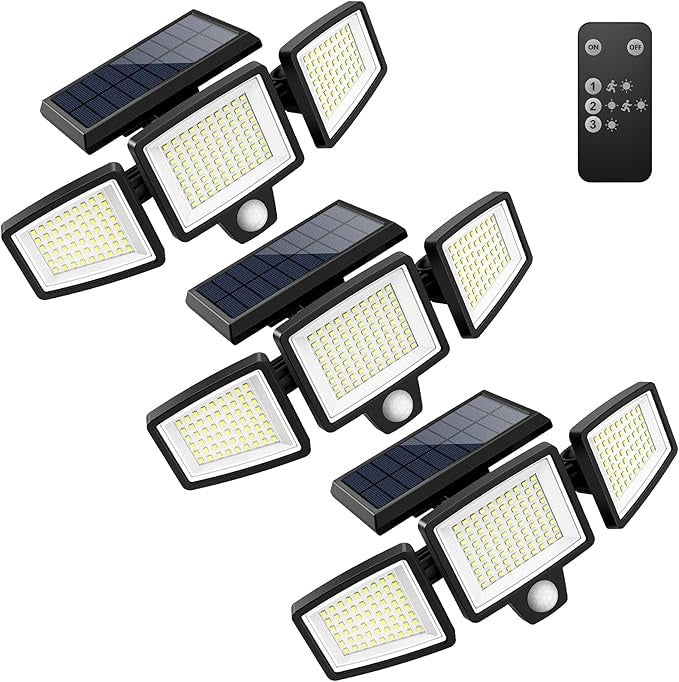 🔥 Father’s Day Sale - Solar Outdoor Lights 2500LM 210 LED Security Lights with Remote Control